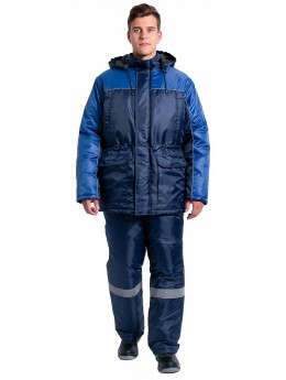 Куртка зимняя для инженера NEW (тк.Оксфорд), т.синий/васильковый