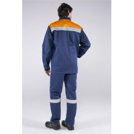 Костюм Стандарт СОП (тк.Смесовая,210) брюки, т.синий/оранжевый