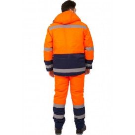 Костюм зимний Дорожник (тк.Смесовая,210) брюки, оранжевый/т.синий