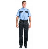 Рубашка охранника на резинке с коротким рукавом мужская, голубой
