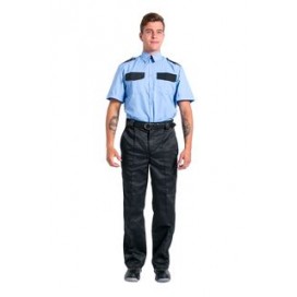 Рубашка охранника на резинке с коротким рукавом мужская, голубой