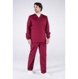 Мужской медицинский костюм ХАССП-База (ткань ТиСи, 120), бордовый