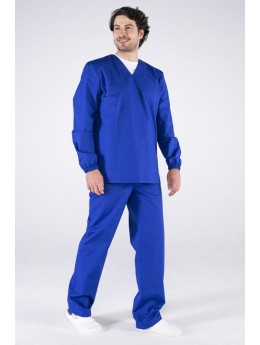 Мужской медицинский костюм ХАССП-База (ткань ТиСи, 120), васильковый