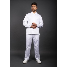 Мужской костюм ХАССП-Премиум (ткань Салюс, 210), белый