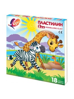Пластилин классический ЛУЧ 'Zoo', 18 цветов, 243 г, картонная коробка, 20С1358-08