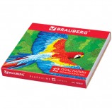 Пластилин классический BRAUBERG, 12 цветов, 240 г, со стеком, высшее качество, картонная упаковка, 103357