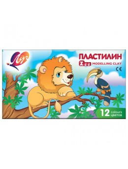 Пластилин ЛУЧ 'Zoo', 12 цветов, 162 г, картонная коробка, 19С 1272-08