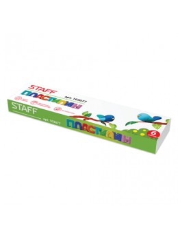 Пластилин классический STAFF, 6 цветов, 60 г, картонная упаковка, 103677