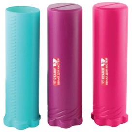 Пенал-тубус для кистей СТАММ пластиковый, 210х65 мм, 3 цвета ассорти (голубой, бордовый, розовый), ПН70