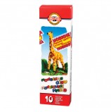 Пластилин классический KOH-I-NOOR 'Жираф', 10 цветов, 200 г, картонная упаковка, 013150400000RU