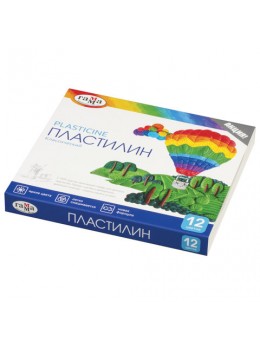 Пластилин классический ГАММА 'Классический', 12 цветов, 240 г, со стеком, картонная упаковка, 281033