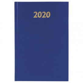 Ежедневник датированный 2020 А5, твердая обложка бумвинил, синий, 145х215 мм, BRAUBERG, 110907