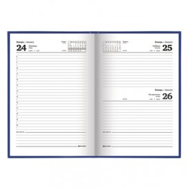 Ежедневник датированный 2020 А5, твердая обложка бумвинил, синий, 145х215 мм, BRAUBERG, 110907