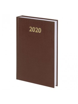 Ежедневник датированный 2020 А5, твердая обложка бумвинил, коричневый, 145х215 мм, BRAUBERG, 110908
