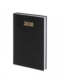 Ежедневник датированный 2020 А5, твердая обложка бумвинил, черный, 145х215 мм, BRAUBERG, 110909