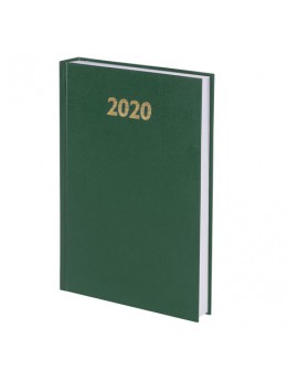 Ежедневник датированный 2020 А5, твердая обложка бумвинил, зеленый, 145х215 мм, BRAUBERG, 110910