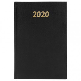 Ежедневник датированный 2020 А5, твердая обложка бумвинил, черный, 145х215 мм, BRAUBERG, 110909