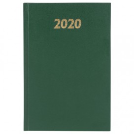 Ежедневник датированный 2020 А5, твердая обложка бумвинил, зеленый, 145х215 мм, BRAUBERG, 110910