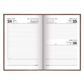 Ежедневник датированный 2020 А5, твердая обложка бумвинил, коричневый, 145х215 мм, BRAUBERG, 110908