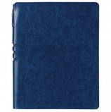 Бизнес-тетрадь BRAUBERG 'NEBRASKA', А5+, 175x215 мм, кожзам, клетка, 120 листов, ручка, темно-синий, 110954