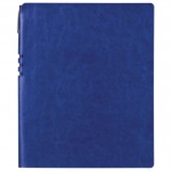 Бизнес-тетрадь BRAUBERG 'NEBRASKA', А4-, 220x265 мм, кожзам, клетка, 96 листов, ручка, синий, 110958