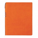 Бизнес-тетрадь BRAUBERG 'NEBRASKA', А4-, 220x265 мм, кожзам, клетка, 96 листов, ручка, оранжевый, 110961
