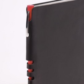 Бизнес-тетрадь BRAUBERG 'VIVELLA', А4- 220x265 мм, кожзам, клетка, 96 л., ручка, черный, 110962