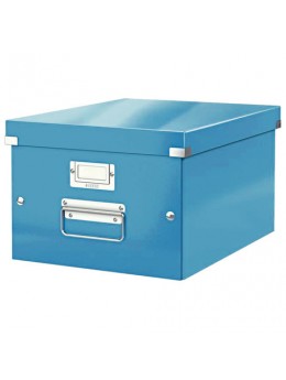Короб архивный LEITZ 'Click & Store' M, 200х280х370 мм, ламинированный картон, разборный, синий, 60440036