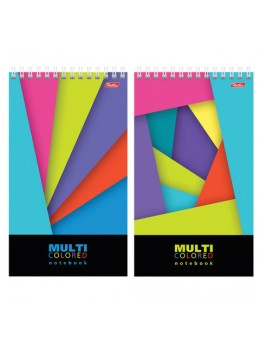 Блокнот, А5, 60 листов, гребень, обложка пластик, жесткая подложка, HATBER, 'Multicolor', ЛИНИЯ, 60Б5A2гр