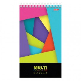 Блокнот, А5, 60 листов, гребень, обложка пластик, жесткая подложка, HATBER, 'Multicolor', ЛИНИЯ, 60Б5A2гр