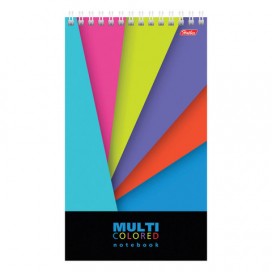 Блокнот, А5, 60 листов, гребень, обложка пластик, жесткая подложка, HATBER, 'Multicolor', ЛИНИЯ, 60Б5A2гр