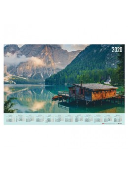 Календарь, А1, 2020 год, 90х60 см, горизонтальный, 'Горный пейзаж', HATBER, Кл1_21076