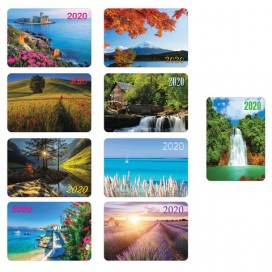 Календарь карманный 2020 г, 7х10 см, ламинированный, 'Пейзажи', HATBER, 326558, Кк7