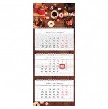 Календарь квартальный 2020 год, 'Люкс', 3 блока на 3-х гребнях, 'Coffee Time', HATBER, 3Кв3гр2ц_20833