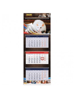 Календарь квартальный 2020 год, 'СуперЛюкс', 3 блока на 4-х гребнях, 'Знак Года', HATBER, 3Кв4гр2ц_20819