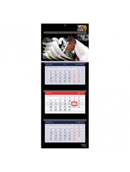 Календарь квартальный 2020 год, 'УльтраЛюкс', 3 блока на 4-х гребнях, 'Животные', HATBER, 3Кв4гр2ц_09503