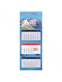 Календарь квартальный 2020 г, 'УльтраЛюкс', 3 блока на 4-х гребнях, 'Seasons', HATBER, 3Кв4гр2ц_15103