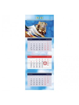 Календарь квартальный 2020 год, 'УльтраЛюкс', 3 блока на 4-х гребнях, 'Знак Года', HATBER, 3Кв4гр2ц_04169