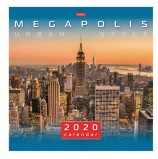 Календарь настенный перекидной 2020 год, 6 листов, 30х30 см, 'Мегаполис', HATBER, 6Кнп4_19087