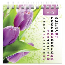 Календарь-домик 2020 г, на гребне, КВАДРАТ, 101х101 мм, 'Flora', HATBER, 12КД6гр_19475