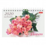 Календарь-домик 2020 год, на гребне, 160х105 мм, горизонтальный, 'Flowers', HATBER, 12КД6гр_04087
