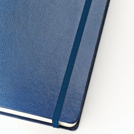 Бизнес-Блокнот А5, 100 л., твердая обложка, балакрон, на резинке, BV, Синий, 3-101/01