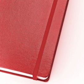 Бизнес-Блокнот А6, 100 л., твердая обложка, балакрон фактурный, на резинке, BV, Красный, 3-102/04