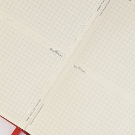 Бизнес-Блокнот А6, 100 л., твердая обложка, балакрон фактурный, на резинке, BV, Красный, 3-102/04