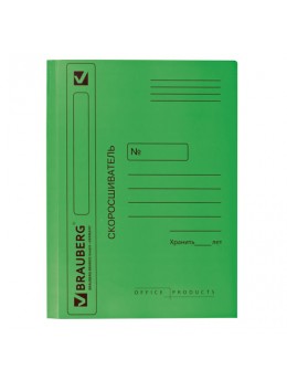 Скоросшиватель картонный мелованный BRAUBERG, гарантированная плотность 360 г/м2, зеленый, до 200 листов, 121519