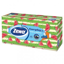 Салфетки косметические, 100 шт., ZEWA 'Everyday', 2-х слойные, в картонном боксе, белые, 6286