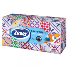 Салфетки косметические, 100 шт., ZEWA 'Everyday', 2-х слойные, в картонном боксе, белые, 6286