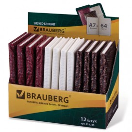 Бизнес-блокнот BRAUBERG А7+, 95х145 мм, 'Instinct', глянцевый винил, застежка, линия, 64 л., ассорти, 125245
