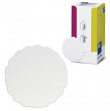 Подставки под чашку (коастер) бумажные TORK, комплект 250 шт., белые, 8-слойные, диаметр 9 см, зубчатый край, 474474
