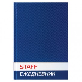 Ежедневник STAFF недатированный, А5, 145х215 мм, 128 л., твердая ламинированная обложка, синий, 127053